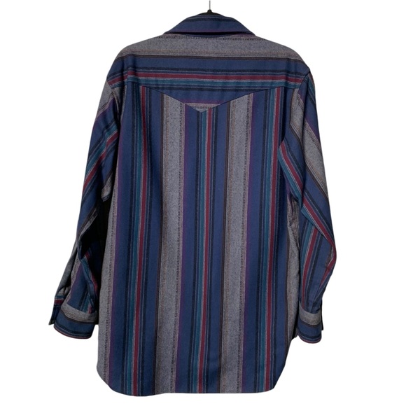 VINTAGE | Pendleton Wool Striped Flannel - Sz Medium - Picture 5 of 8